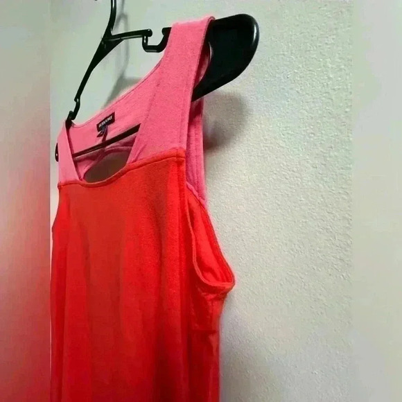 LIKE NEW | Eileen Fisher Firefly Peony Colorblock Cutout Jersey Dress Women’s XS - Picture 3 of 5